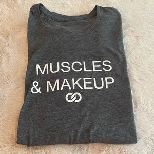 EUC Muscles & Makeup Tee
